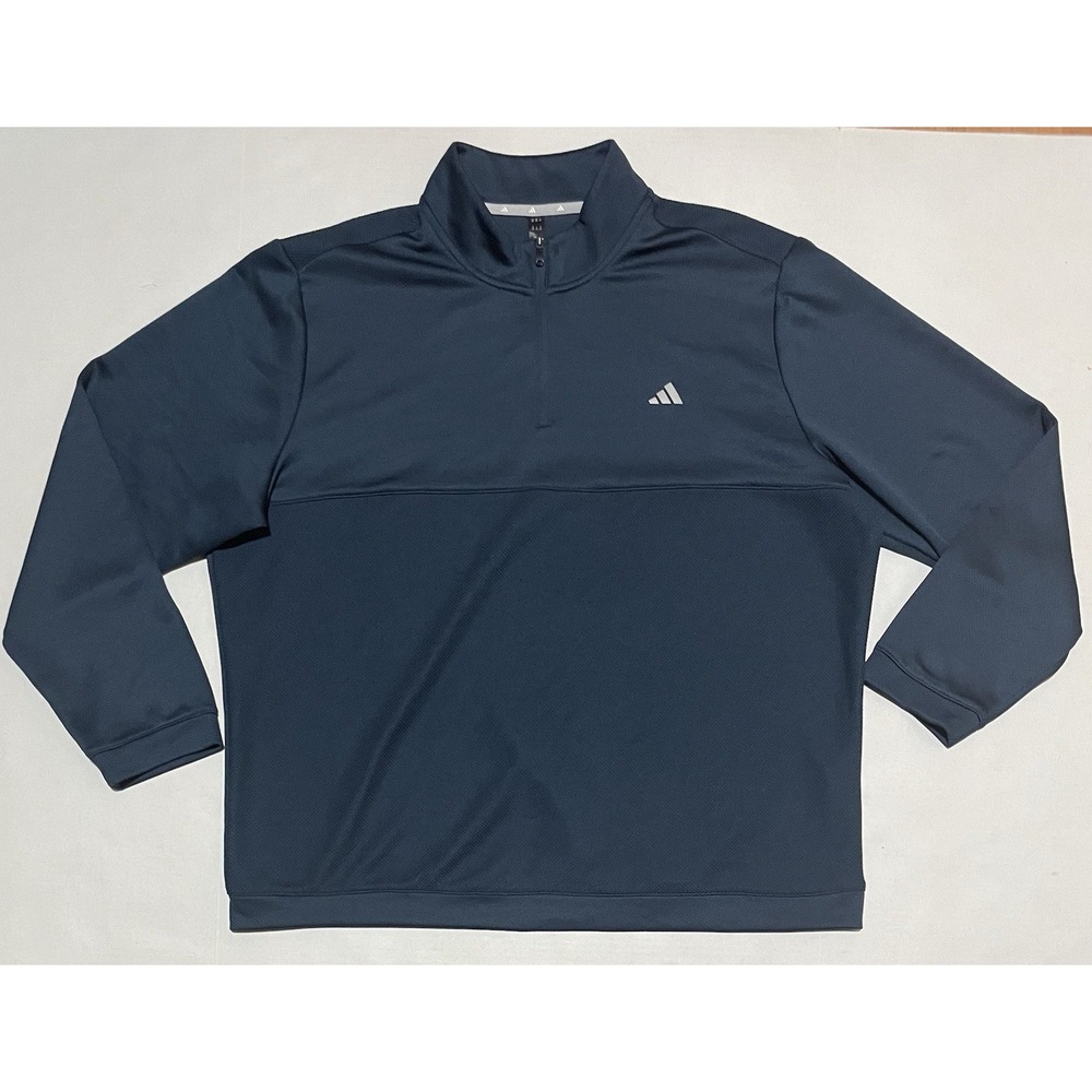 Adidas Jacket Mens Size 2XL Blue Golf Athletic Sweater Outdoor 1/4 Zip Active